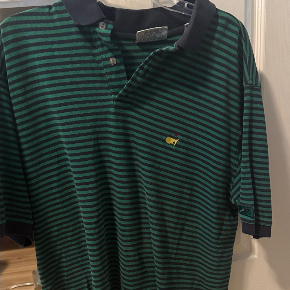 Slazenger Green and Black Striped Polo Shirt